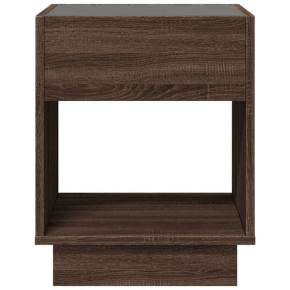 vidaXL Coffee Table with Infinity LED Brown Oak 40x40x50 cm 6