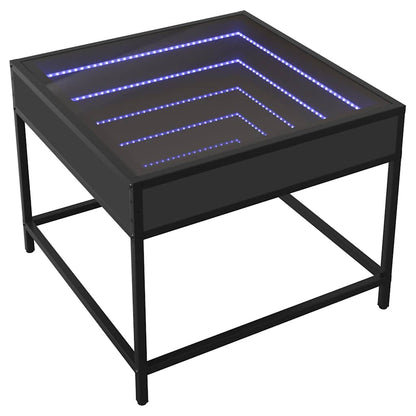 vidaXL Coffee Table with Infinity LED Black 50x50x41 cm 3