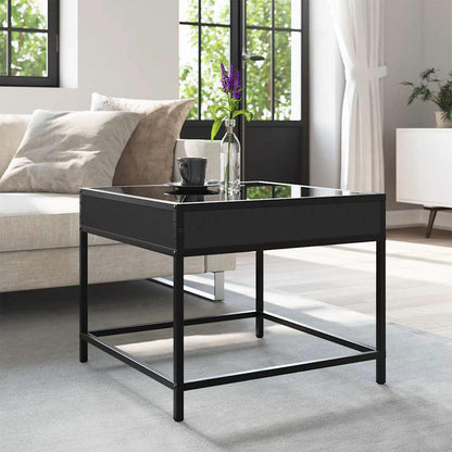vidaXL Coffee Table with Infinity LED Black 50x50x41 cm 4