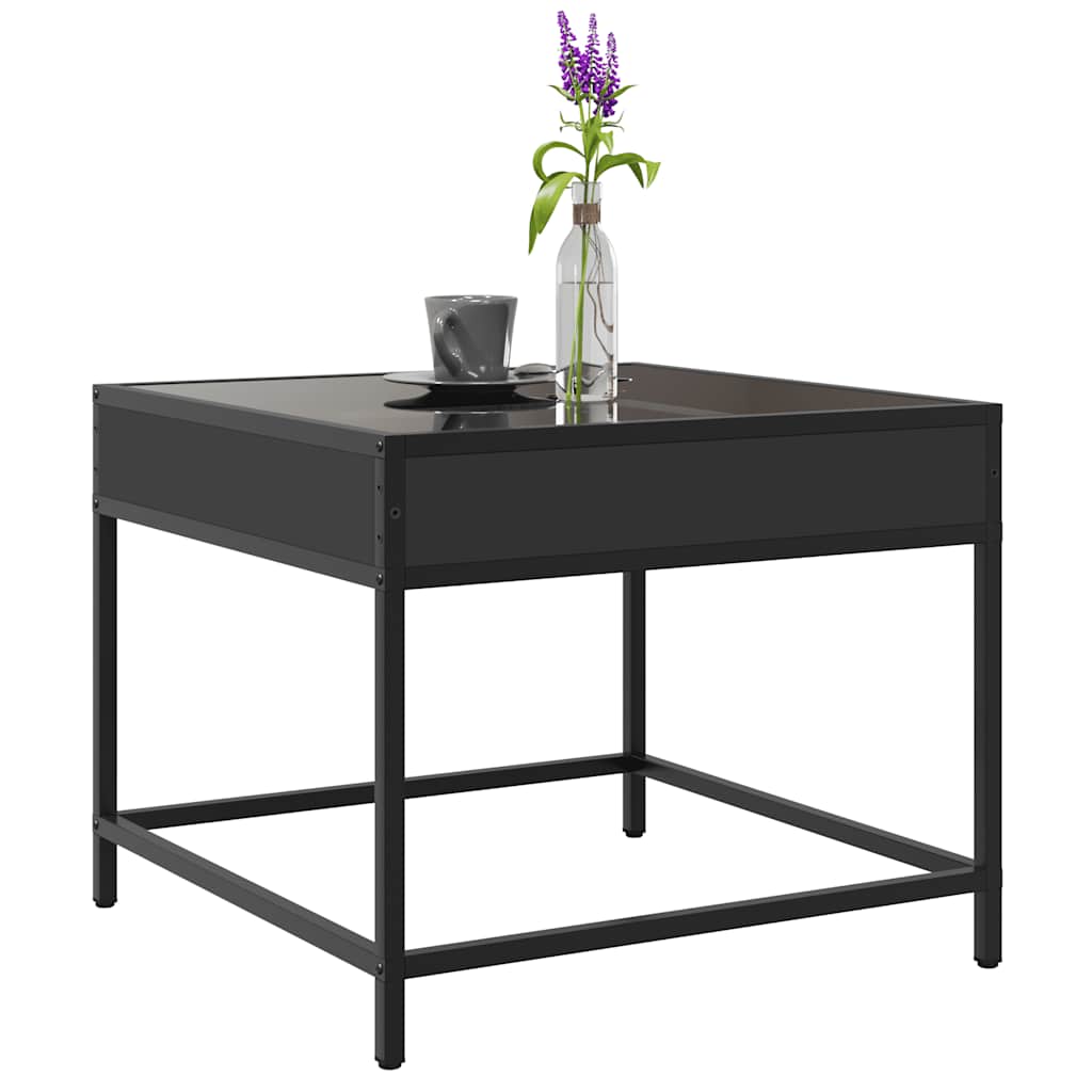 vidaXL Coffee Table with Infinity LED Black 50x50x41 cm 5