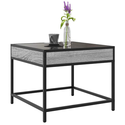 vidaXL Coffee Table with Infinity LED Grey Sonoma 50x50x41 cm 5