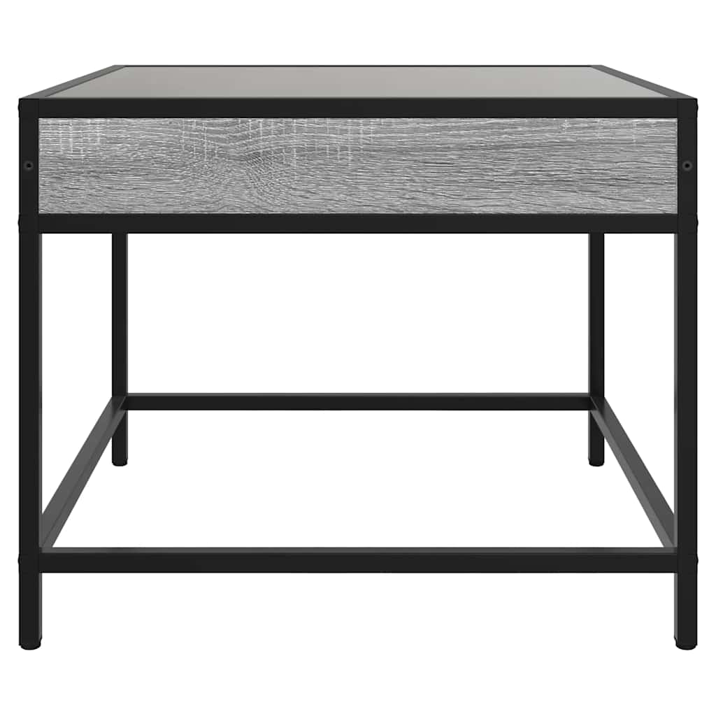 vidaXL Coffee Table with Infinity LED Grey Sonoma 50x50x41 cm 6