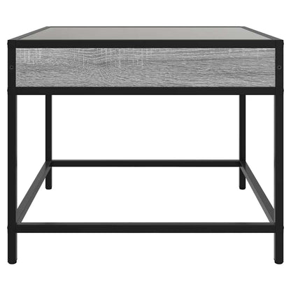 vidaXL Coffee Table with Infinity LED Grey Sonoma 50x50x41 cm 6