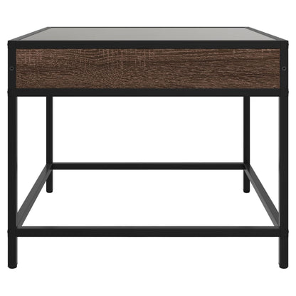 vidaXL Coffee Table with Infinity LED Brown Oak 50x50x41 cm 6