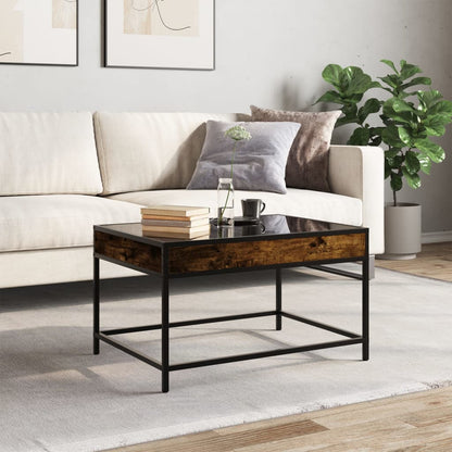 vidaXL Coffee Table with Infinity LED Smoked Oak 70x50x41 cm 4