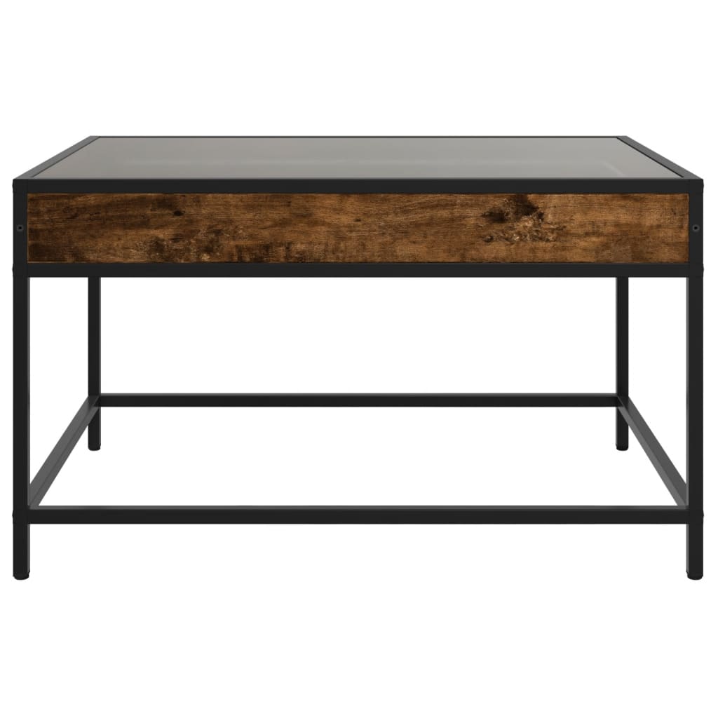 vidaXL Coffee Table with Infinity LED Smoked Oak 70x50x41 cm 6