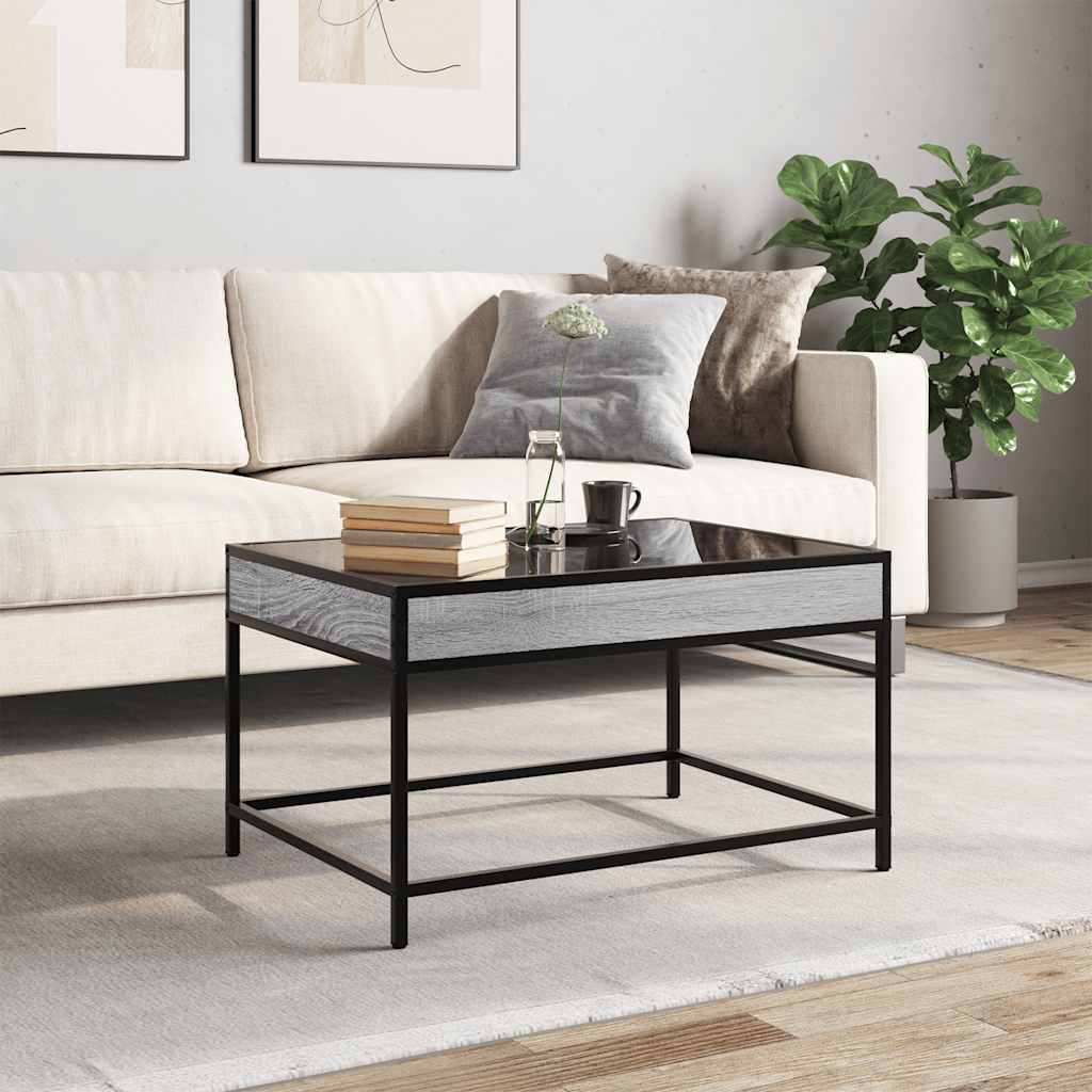 vidaXL Coffee Table with Infinity LED Grey Sonoma 70x50x41 cm 4