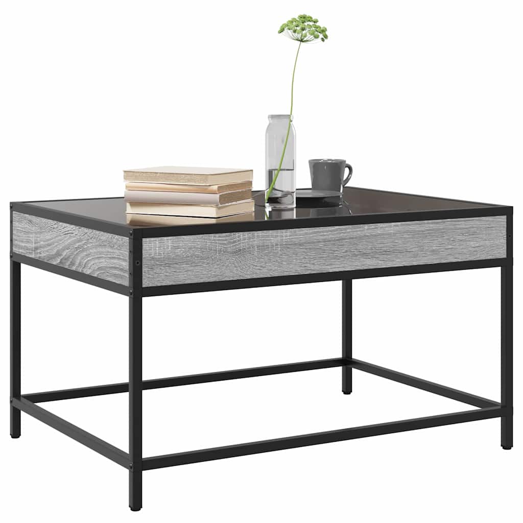 vidaXL Coffee Table with Infinity LED Grey Sonoma 70x50x41 cm 5