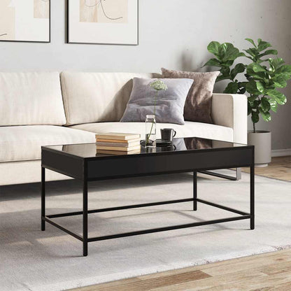 vidaXL Coffee Table with Infinity LED Black 90x50x41 cm 4