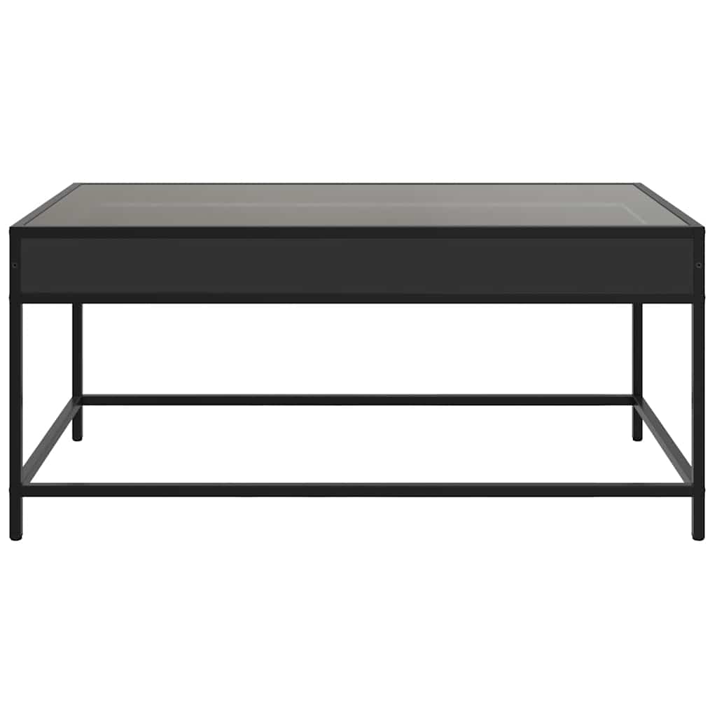 vidaXL Coffee Table with Infinity LED Black 90x50x41 cm 6