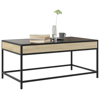 vidaXL Coffee Table with Infinity LED Sonoma Oak 90x50x41 cm 5