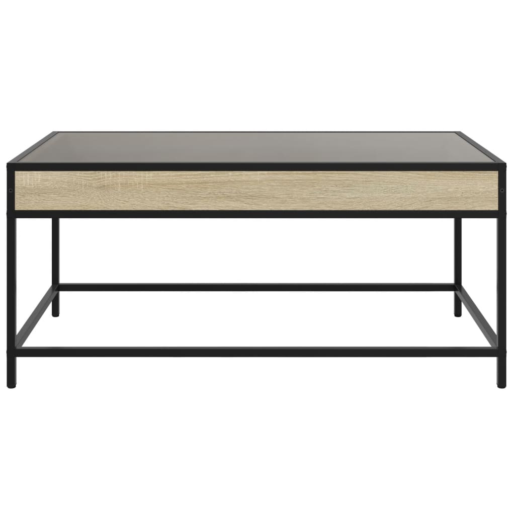 vidaXL Coffee Table with Infinity LED Sonoma Oak 90x50x41 cm 6