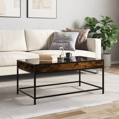 vidaXL Coffee Table with Infinity LED Smoked Oak 90x50x41 cm 4