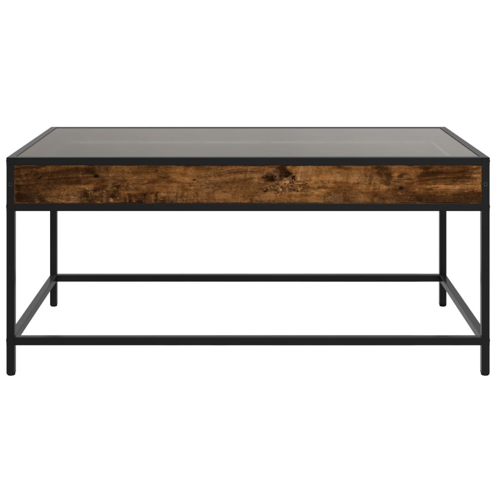 vidaXL Coffee Table with Infinity LED Smoked Oak 90x50x41 cm 6