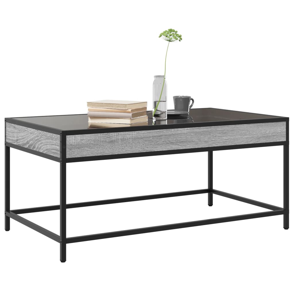 vidaXL Coffee Table with Infinity LED Grey Sonoma 90x50x41 cm 5