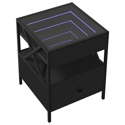 vidaXL Coffee Table with Infinity LED Black 40x40x51 cm 3