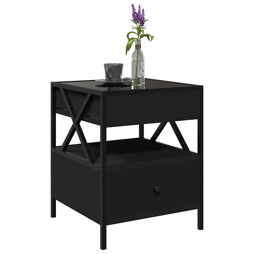 vidaXL Coffee Table with Infinity LED Black 40x40x51 cm 5
