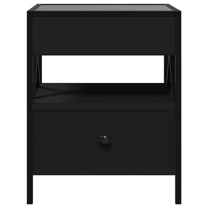 vidaXL Coffee Table with Infinity LED Black 40x40x51 cm 6