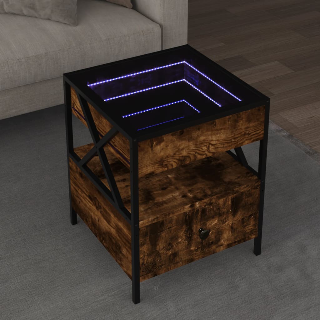 Coffee Table with Infinity LED Smoked oak