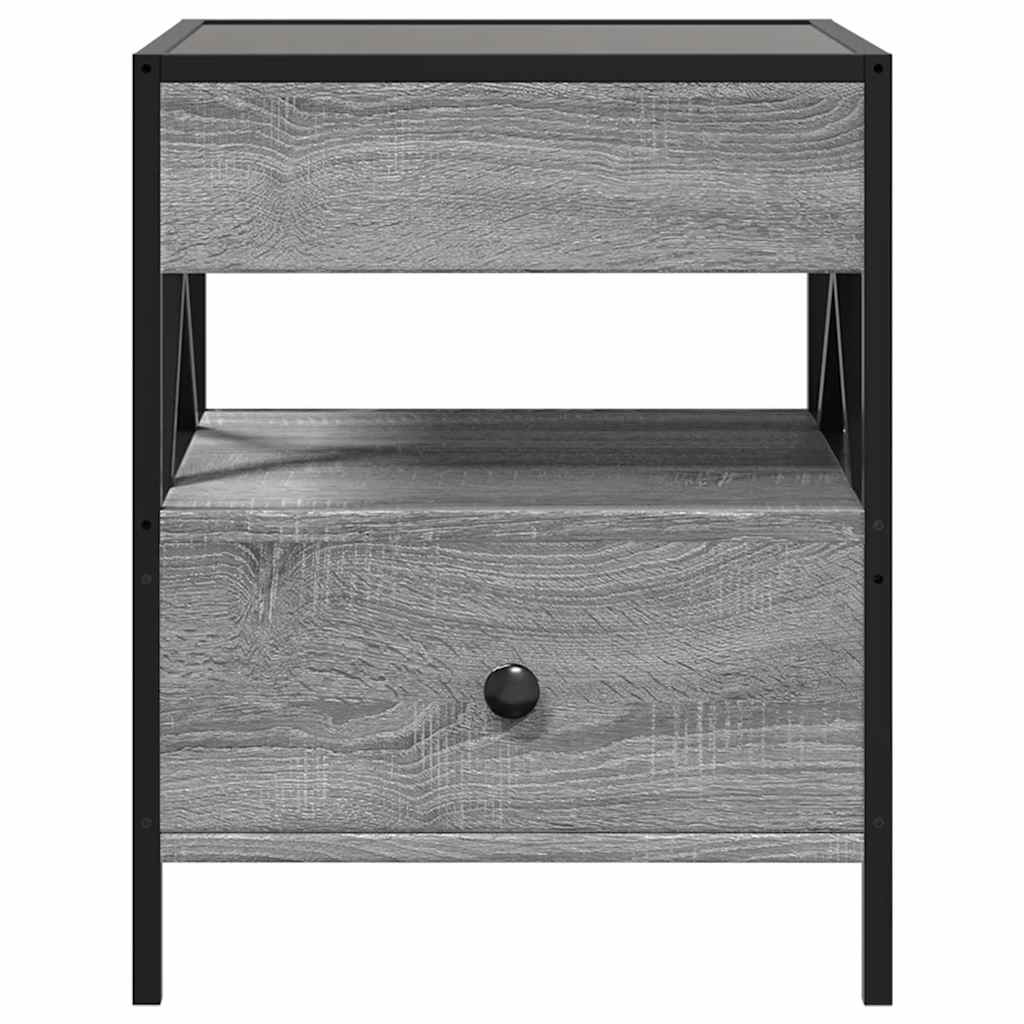 vidaXL Coffee Table with Infinity LED Grey Sonoma 40x40x51 cm 5