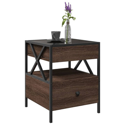 vidaXL Coffee Table with Infinity LED Brown Oak 40x40x51 cm 5
