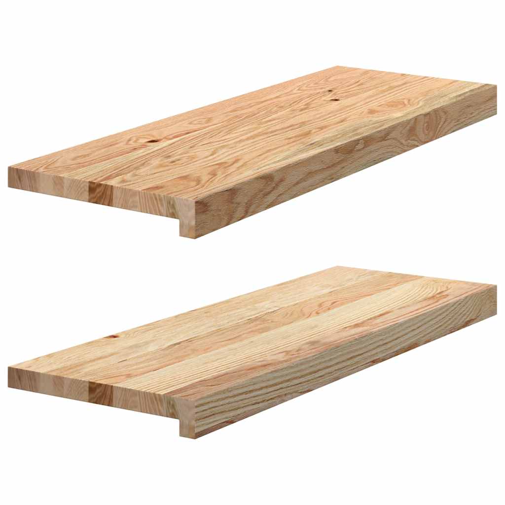 vidaXL Stair Treads 2 pcs Untreated 70x25x2 cm Solid Wood Oak 2