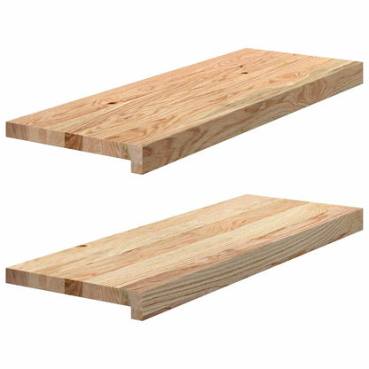 vidaXL Stair Treads 2 pcs Untreated 70x25x2 cm Solid Wood Oak 2