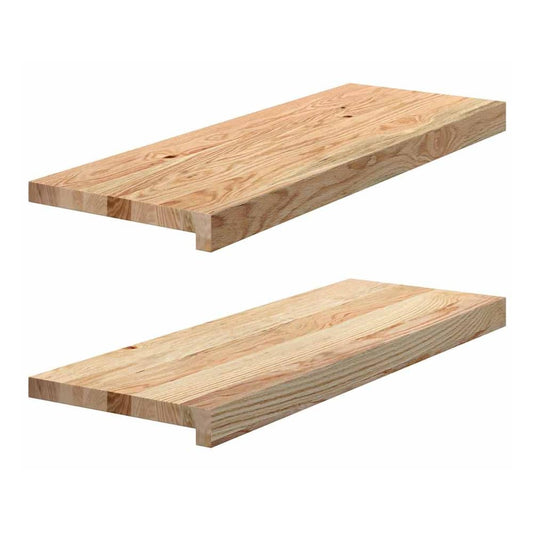 Stair Treads Untreated Solid Wood Oak Depth 25 cm 2 Natural 70 cm