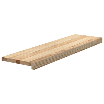 vidaXL Stair Treads 2 pcs Untreated 90x25x2 cm Solid Wood Oak 3