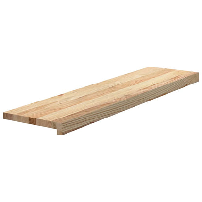 vidaXL Stair Treads 2 pcs Untreated 100x25x2 cm Solid Wood Oak 3