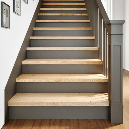 vidaXL Stair Treads 2 pcs Untreated 100x25x2 cm Solid Wood Oak 1