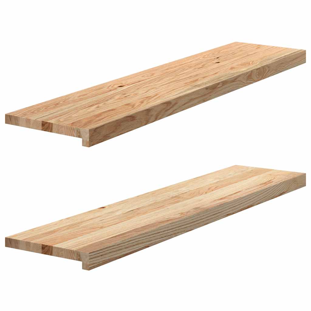 vidaXL Stair Treads 2 pcs Untreated 110x25x2 cm Solid Wood Oak 2