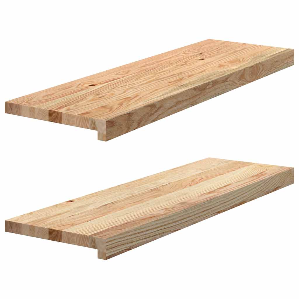 vidaXL Stair Treads 2 pcs Untreated 80x30x2 cm Solid Wood Oak 2