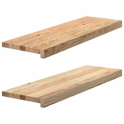 vidaXL Stair Treads 2 pcs Untreated 80x30x2 cm Solid Wood Oak 2