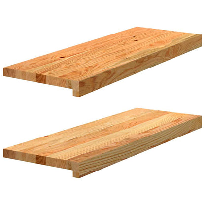 vidaXL Stair Treads 2 pcs Light Brown 70x25x2 cm Solid Wood Oak 2