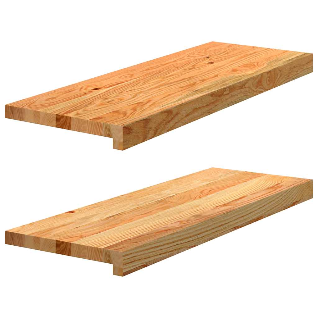 vidaXL Stair Treads 2 pcs Light Brown 70x30x2 cm Solid Wood Oak 2