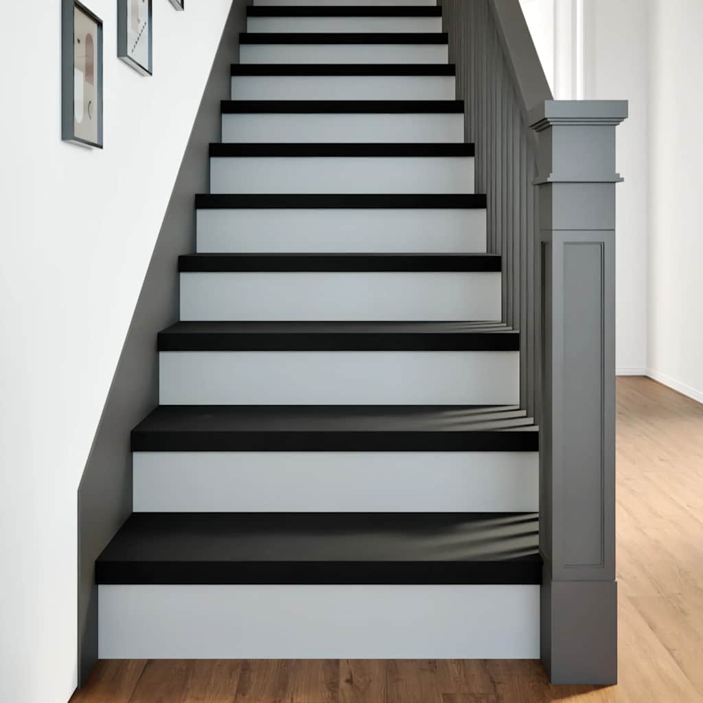 vidaXL Stair Treads 2 pcs Brown Black 80x25x2 cm Solid Wood Oak 1