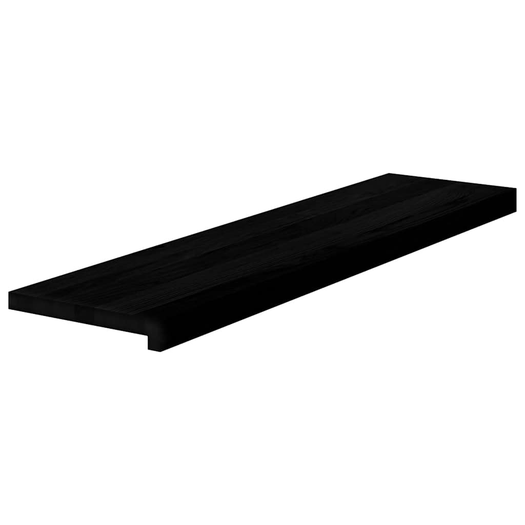 vidaXL Stair Treads 2 pcs Brown Black 100x25x2 cm Solid Wood Oak 3
