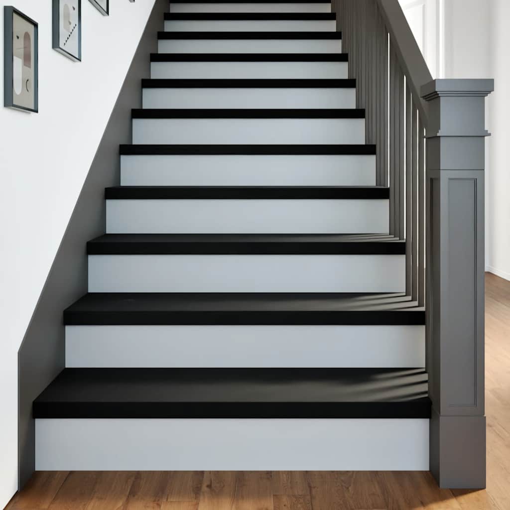 vidaXL Stair Treads 2 pcs Brown Black 100x25x2 cm Solid Wood Oak 1