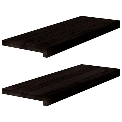 vidaXL Stair Treads 2 pcs Brown Black 70x30x2 cm Solid Wood Oak 2