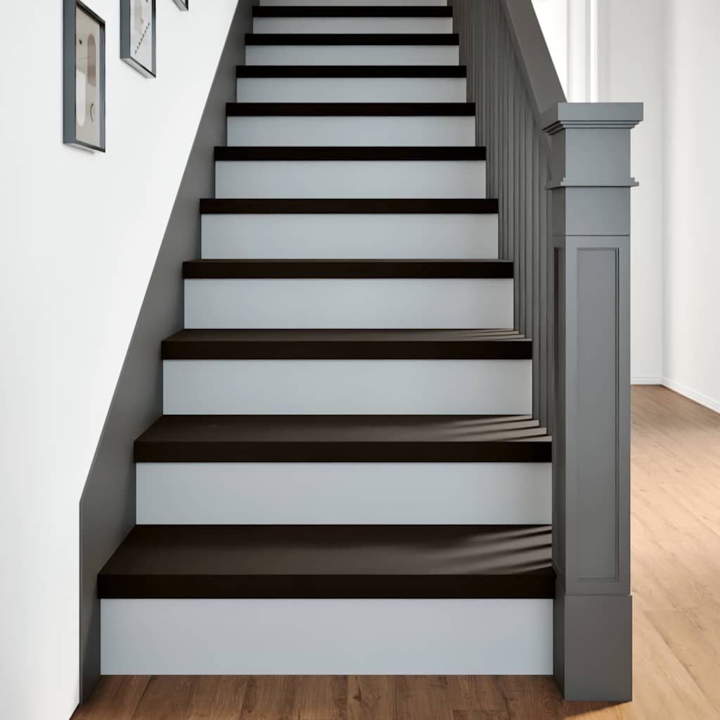 vidaXL Stair Treads 2 pcs Brown Black 70x30x2 cm Solid Wood Oak 1