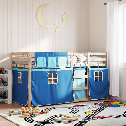 Bunk Bed without Mattress Solid Wood Pine Blue 90 cm