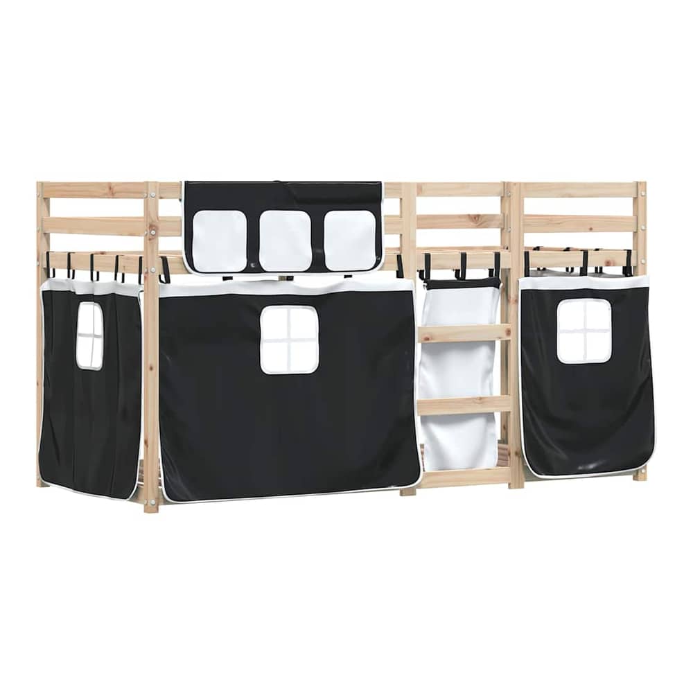 Bunk Bed without Mattress Solid Wood Pine Black 90 x 200 cm