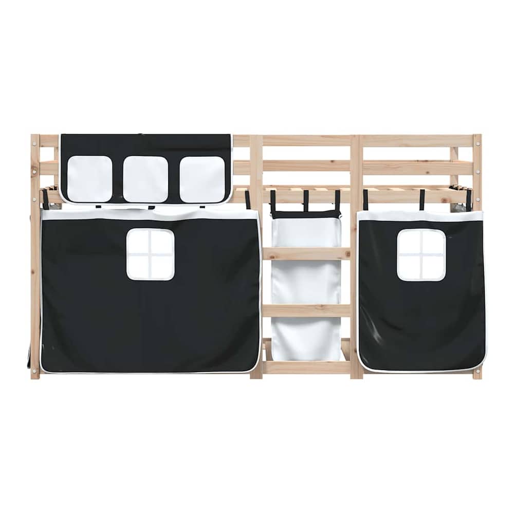 Bunk Bed without Mattress Solid Wood Pine Black 90 x 200 cm