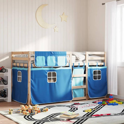 Bunk Bed without Mattress Solid Wood Pine Blue 90 x 200 cm