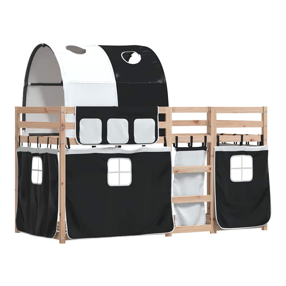 Bunk Bed without Mattress Solid Wood Pine Black 90 cm