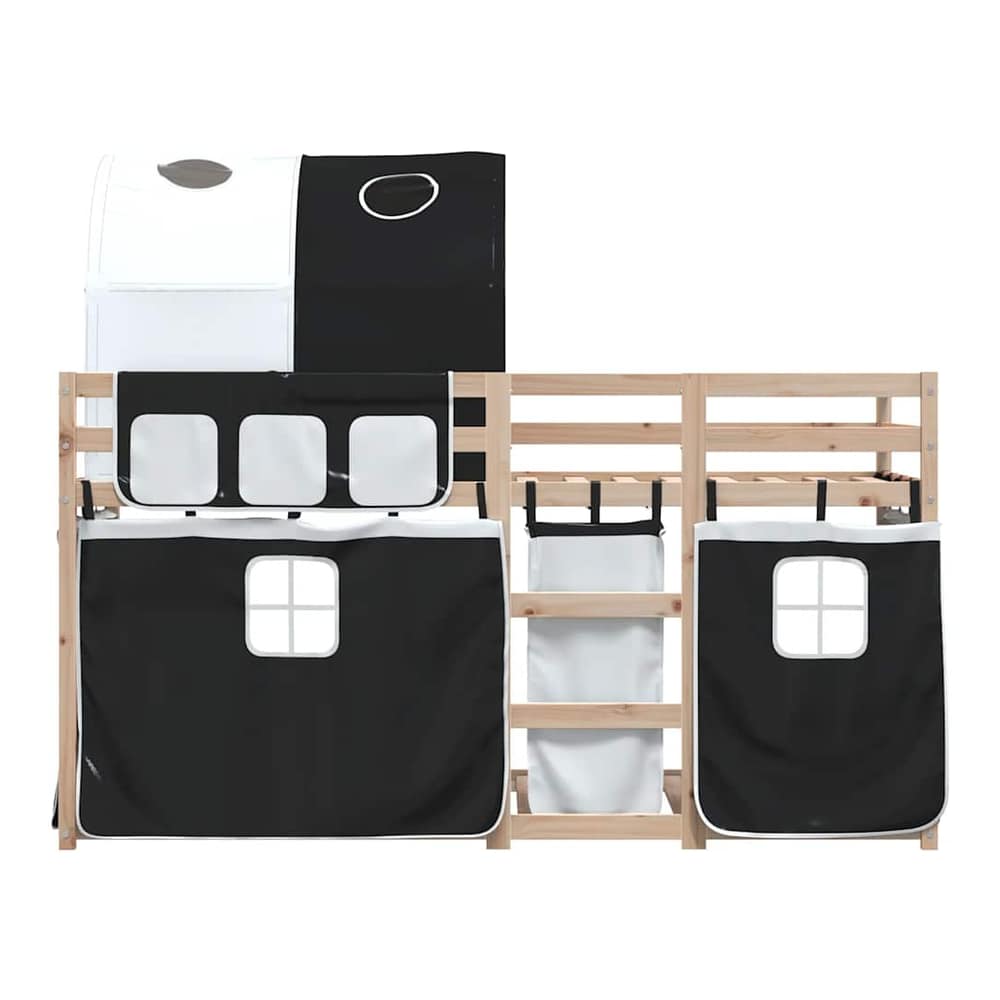 Bunk Bed without Mattress Solid Wood Pine Black 90 cm
