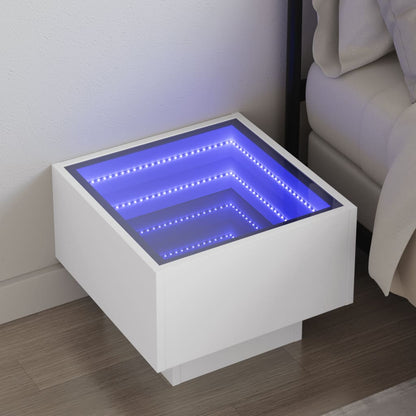 vidaXL Bedside Table with Infinity LED 40x40x30 cm