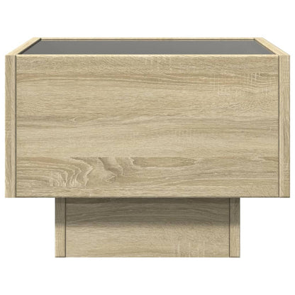 vidaXL Bedside Table with Infinity LED Sonoma Oak 40x40x30 cm 6