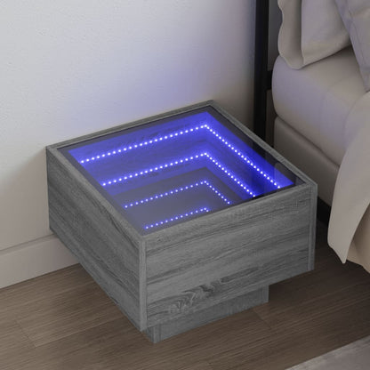 vidaXL Bedside Table with Infinity LED 40x40x30 cm